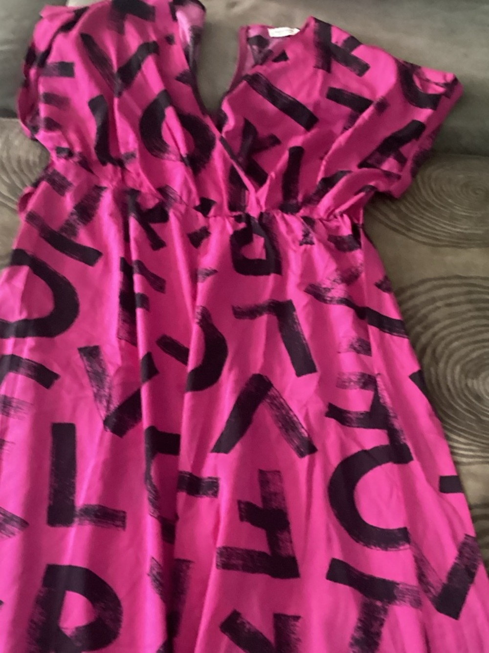 Trina Turk Hot Pink Dress with Black Graphic Print